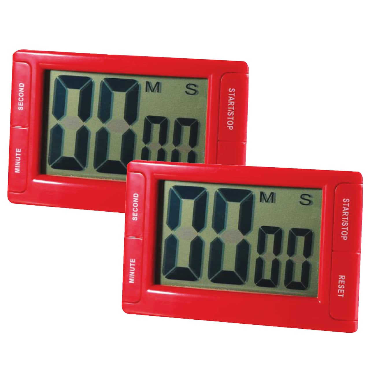 6 Packs: 2 ct. (12 total) Ashley Productions Big Red Digital Timers